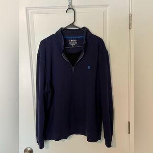 IZOD Men's Advantage Performance Quarter Zip Fleece Pullover - BLUE